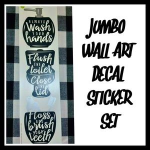 🧴 JUMBO BATHROOM WALL DECAL SET 🧴